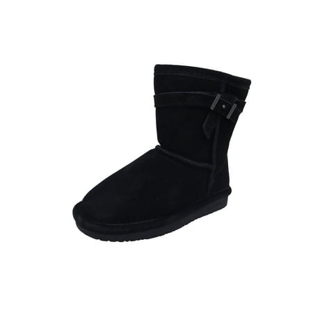 

Bearpaw Girl s Val Toddler Black Low Top Suede Boots