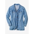 thumbnail image 5 of Woman Within Long Stretch Denim Jacket Oversized Jean Jacket, 5 of 6