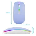 thumbnail image 2 of 2.4GHz & Bluetooth Mouse, Rechargeable Wireless LED Mouse for Lenovo IdeaPad 5i Laptop ALso Compatible with TV / Laptop / PC / Mac / iPad pro / Computer / Tablet / Android - Lavender Purple, 2 of 7