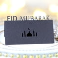 thumbnail image 4 of Black Dark Fire 100 Uds. Cartas 3d Eid Mubarak tarjetas de invitación de mesa Ramadán Kareem ahueca hacia fuera Palazzo Luna papel mantel musulmán islámico decoración de fiesta, 4 of 5