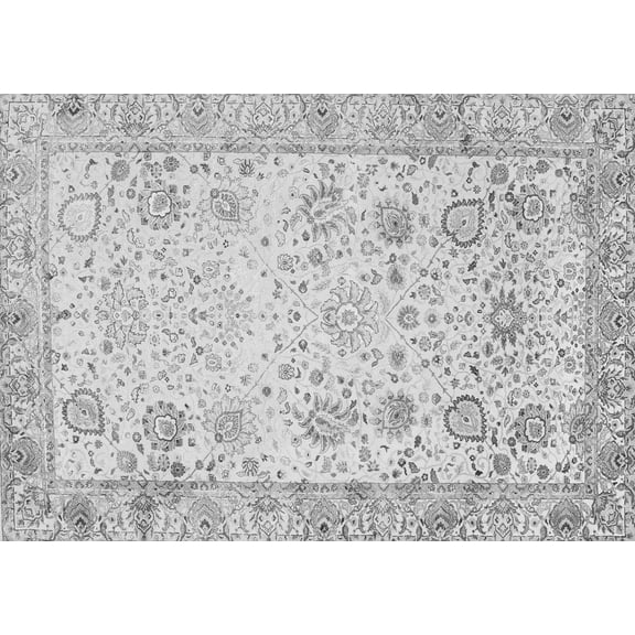 Ahgly Company Indoor Rectangle Persian Gray Traditional Area Rugs, 5' x 7'