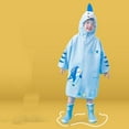 thumbnail image 2 of TAIAOJING Toddler Summer Autumn Boys Girls Plain Color Buttoned Thick Poncho Raincoats Rain Ponchos Leisure 11-14Y, 2 of 4