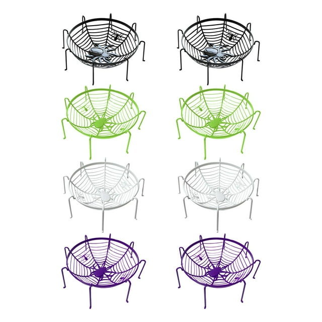 Organizador de verduras, soporte para dulces de Halloween, bandeja para servir, telaraña decorativa 8 piezas