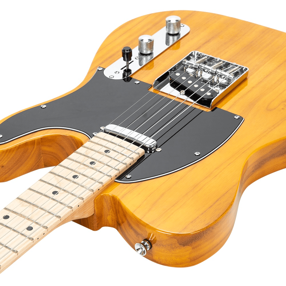 Tcbosik Electric Guitar Beginner Kit for Starter with Bag, Strap, Plectrum, Spanner Tool and Connecting, Yellow