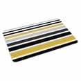 thumbnail image 4 of Yellow Black Stripe Door Mat Indoor Outdoor, Modern Abstract Art Coarse Striped Non Slip Welcome Mat with Rubber Backing, Absorbent Fabric Front Door Mats Entryway Rug for Home Patio Entrance 18"x30", 4 of 9