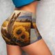 thumbnail image 4 of Balery Pastoral Sunflower Corgi Pantalones cortos de entrenamiento estampados para mujer, sin costuras, ajustados, para gimnasio, yoga, correr, deportes, ejercicio activo, fitness.-Large, 4 of 8