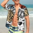 thumbnail image 7 of Disketp Hawaiian Shirts For Men,French Food Print Mens Casual Short Sleeve Button Down Shirts Beach Shirt, 7 of 7
