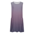 thumbnail image 4 of Liquidation d'Été 2025! Robe Grande Taille pour Femmes, Robe d'Été Décontractée Sans Manches à Col Rond Imprimée avec Poche, 4 of 5