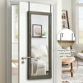 thumbnail image 5 of Over The Door Mirror Full Length, 44"x18" Door Mirror Full Length with Wood Frame, Full Length Mirror Over The Door with 2 Hangers Removeble, Hanging Mirror for Door or Wall Mounted Mirror, 5 of 7