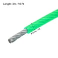 thumbnail image 2 of Uxcell 1/2 Green Vinyl Coated Wire Ropes 10ft Galvanized Steel with 2PCS M12 Loop Sleeves, 2 of 7