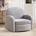 thumbnail image 3 of Bonzy Home 360° Swivel Accent Chair, Upholstered Chenille Armchair with Thick Cushion & Curved armrest, Single Lounge Chair for Living Room Bedroom Study Office, Gray, 3 of 7