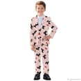 thumbnail image 3 of Whosucclay Puppy Bone Pattern Boys Suit, Polyester Fabric Boys Suit Set for School Wedding Photograph, Single Button Single Button Front Anti-Fade, 3 of 10