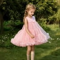 thumbnail image 2 of MEZZALL Children Fashion Solid Color Bow Tutu Dress Girls Sundress Summer Classic, 3-4 Years, 2 of 6