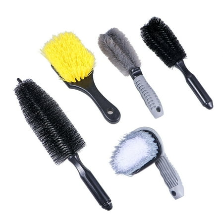 

5Pcs Professional Car Tyre Brush Kit Wheel Cleaning Brush Metal Surface Brim Gap Brush for Home Shop Car