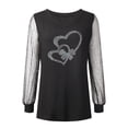 thumbnail image 4 of vigerkar Women's Glitter Sequin Sheer Mesh Long Sleeve Shirts Sexy Sparkle V Neck Dressy Casual Tunic Top Blouse (Silver, S), 4 of 8