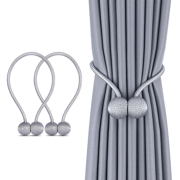 Clips para sujetar cortinas de ventana, banda de lazo magnética fuerte, cortinas decorativas para el hogar y la Oficina, soportes de sujeción de tejido, estilo europeo, 1 par Adepaton 2034742-1