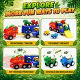 thumbnail image 5 of JoyStone Dinosaur Truck Toys for Kids, Friction Powered Transport Carrier Truck with 4 Pull-Back Dino Cars, Toddler Gifts with Sounds & Lights for Boys 3 4 5+, 5 of 9