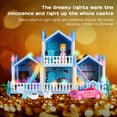 thumbnail image 4 of Anpro Blue Dollhouse Pretend Play Set for Kid, Big Villa Princess Castle, 5 Rooms Dollhouse with Doll Toy Figure for Age 3+ Boys and Girls Play House Gift Toys and Christmas, 4 of 8