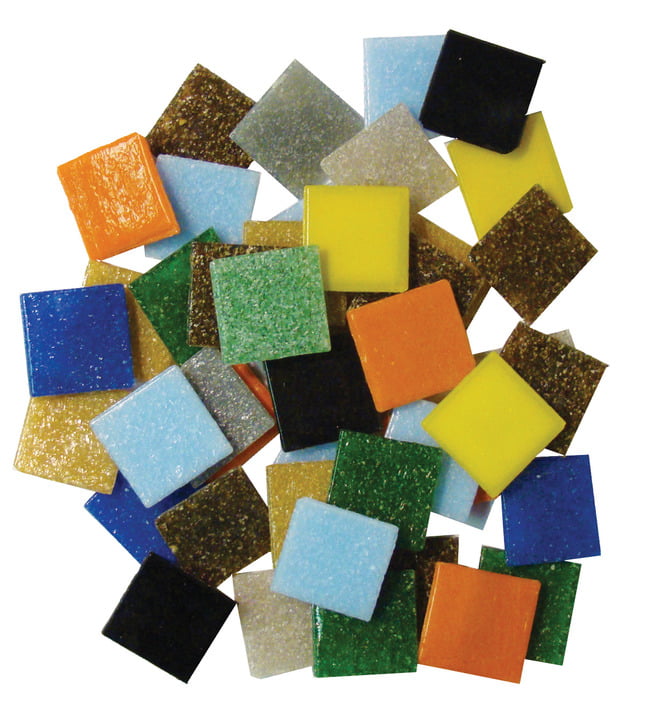 Jennifer's Mosaics Stained Glass Square Mosaic Tile Assortment Pack 3/4 Inch 