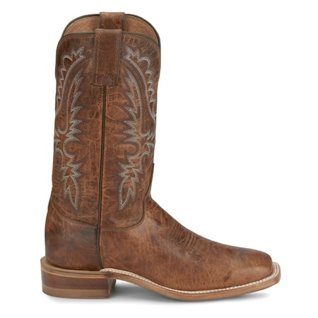 Justin Boots Womens Peyton Wide Embroidered Square Toe Cowboy Mid Calf Boo