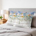 thumbnail image 6 of Pillow Covers 18x18 Set of 2, Blue Spring Floral Square Throw Pillow Covers for Couch/Sofa/Living Room, Summer Botanical Pastoral Wooden Decorative Soft Pillowcases for Couch Throw Pillows, 6 of 9