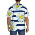 thumbnail image 5 of Haiem Daisy Striped Nautical Men's Casual Shirts Short Sleeve Button Down Shirts Fashion Textured Summer Beach Shirt-X-Large, 5 of 7