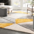 thumbnail image 6 of Well Woven San Francisco Venice Yellow Modern Geometric Abstract 7'10" x 9'10" Shag 3D Textured Area Rug, 6 of 8