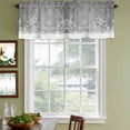 thumbnail image 3 of Grey Snowflakes Christmas Curtain Valances for Windows, Kitchen Valance Window Treatments Panel 2 Pack, Winter Holiday Xmas Snowflake Rod Pocket Short Curtains for Bathroom Bedroom 42 x 18 Inch, 3 of 8