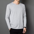 thumbnail image 2 of Mens Casual Slim Crew Neck Pullover Long Sleeve Muscle Tee T-Shirt Tops Blouse, 2 of 8