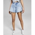thumbnail image 2 of Now This Womens Cotton Denim Trumpet Shorts Sora 28, 2 of 3