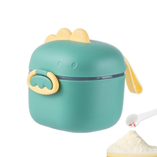 Dispensador de fórmula con cuchara, contenedor de leche en polvo de dinosaurio, caja de almacenamiento de leche en polvo portátil, para viajes al aire libre