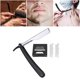 thumbnail image 4 of Kit de afeitado de acero inoxidable con borde recto y cuchillas lisas para Negro SM SunniMix Navaja de afeitar, 4 of 8