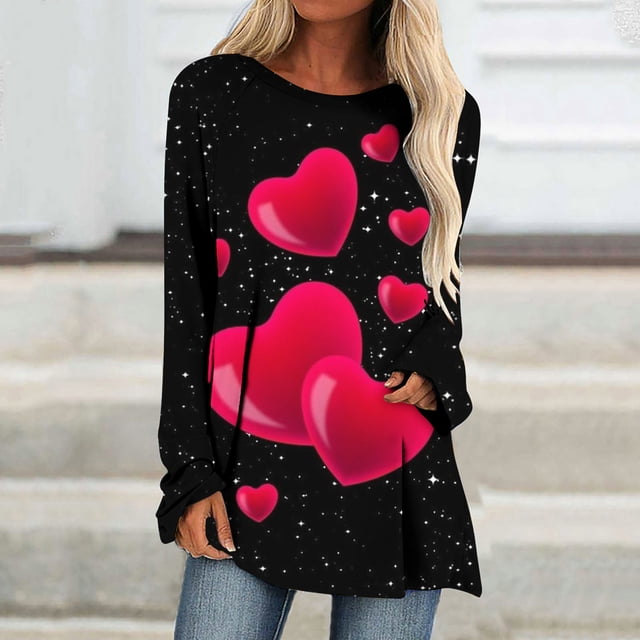 Qertyioot Cadeau de la Saint-Valentin! Blouse Décontractée à Manches Longues et Col Rond pour Femmes, Imprimé St. Patrick