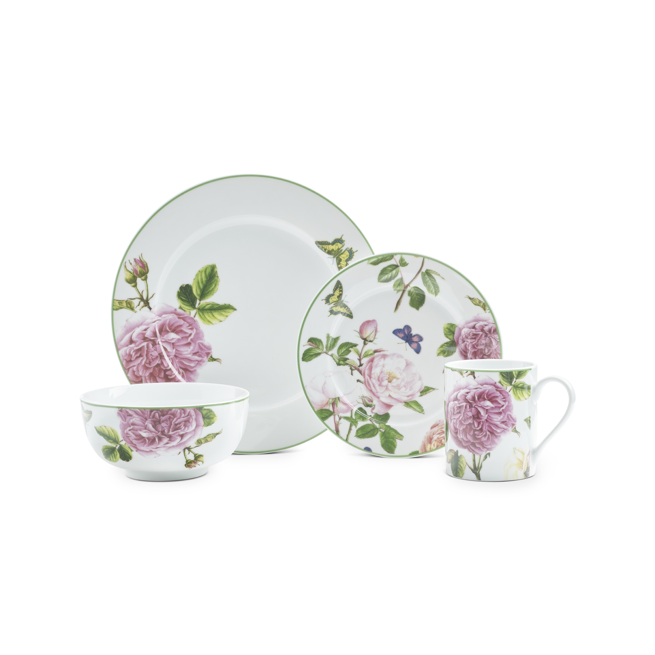 Spode Home Roses 16 Piece Dinnerware Set, Service for 4, Made of Fine Porcelain, Dishwasher Safe - image 5 of 5
