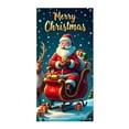 thumbnail image 2 of Horivan 2 Packs Christmas Door Cover with Santa Claus Design Festive Holiday Decoration for Front Door Indoor Wall Party Durable Easy to Install 35x71 Inches Christmas Day Decoration for Home, 2 of 6