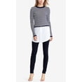 thumbnail image 2 of Lauren Ralph Lauren Womens 2-in-1 Striped Crop Sweater Navy M, 2 of 3