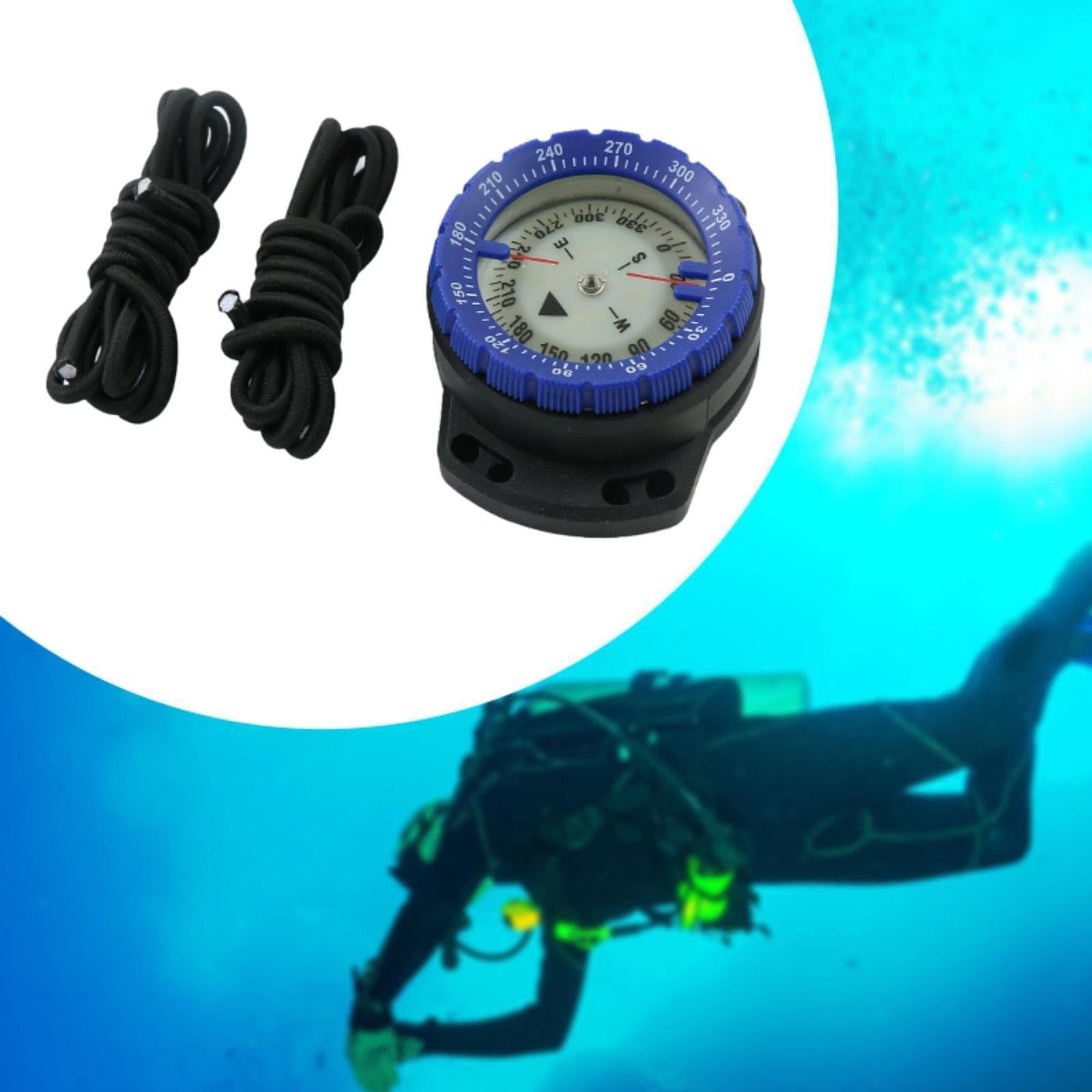 Wswqop Dive Compass Luminous Portable Tool Diving Equipment Lightweight Outdoor Camping Blue