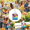 thumbnail image 4 of Reusable Canvas Tote Bag – Tropical Palm Tree Sunset Print – Vibrant Neon Aesthetic Beach Bag – Hawaiian Ocean Sunset Eco Tote – Boho Minimalist Summer Bag for Women, 4 of 7