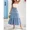 Light Wash, variant on Womens Tiered Elastic Waist Denim Skirt Light Wash Casual Maxi