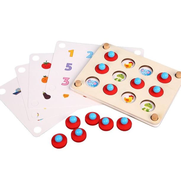 Montessori Educational Wooden Kids Toys Memory Games Match Fruit Animals Interactive Toys for Children 5 to 10 Years heqiyong LED
