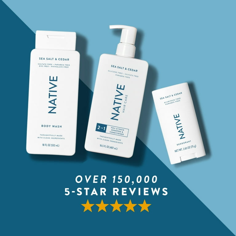 Native デオドラント シーソルト＆シダー 75g×2本 Native Natural Deodorant, Sea Salt & Cedar, Aluminum Free
