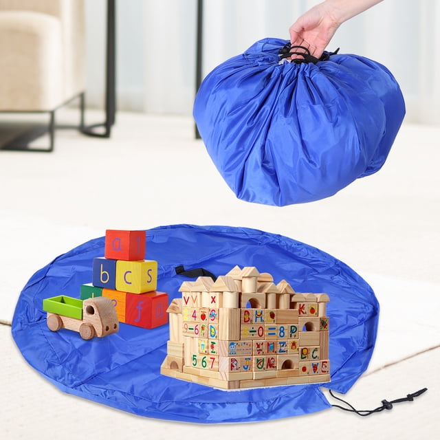 Bolsa de almacenamiento de juguetes, bolsa de almacenamiento portátil de tela Oxford multifuncional azul, bolsa de almacenamiento impermeable, resultados impresionantes