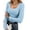 Blue, variant on Ekouaer Womens Long Sleeve Shirts Square Neck Slim Fit Basic Tops Ribbed Thermal Undershirts Layering Tee