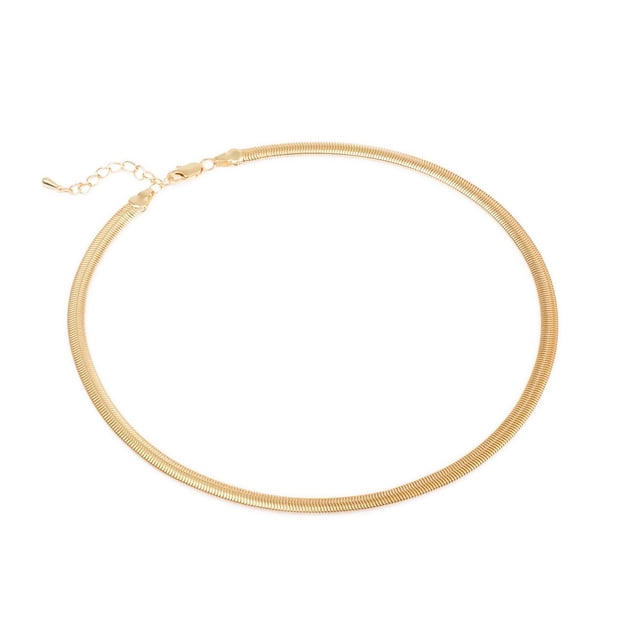 Cadena Panza de Víbora Ametrinaa 5mm 40cm Chapa de Oro 18k