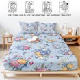 thumbnail image 5 of Twin XL Size Fitted Sheet Set - Pink Blue Flowers 2 Piece Bedding Sets 16" Deep Pocket Fitted Sheet with 1 Pillowcases, Spring Floral Pastoral Birds Leaves Brushed Microfiber Hotel Luxury Bed Sheets, 5 of 9
