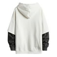 thumbnail image 3 of Women Casual Patchwork Long Sleeves Sweater Blouse Tops Men's Fashion Long Sleeve Patchwork Pullover Hooded Top Blouse Long Sleeve Hooded Drawstring Tops Sweatshirt Hooded Pocket Plush Hooded, 3 of 6
