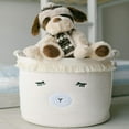 thumbnail image 3 of Woven Cotton Rope Baby Basket with Lamb Design – Nursery Storage Bin, Toy & Blanket Organizer, Decorative Hamper (16" × 13"), 3 of 8