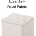 thumbnail image 6 of BirdRock Home Tufted Square Velvet Ottoman Foot Stool - Tan, 6 of 9