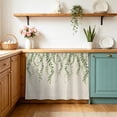 thumbnail image 2 of Green Eucalyptus Leaves Sink Skirt 10"W x 11"L,Dustproof Under Sink Curtain Skirt for Bathroom Kitchen,Rustic Weep Botanical Leaf Beige Adhesive Short Vanity Curtains Cover for Laundry Closet, 2 of 8