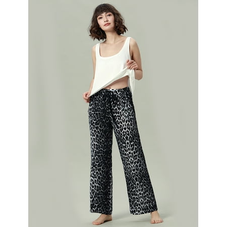

FridayIn Casual Square collar Solid color Leopard Basic fitness Female Pajama